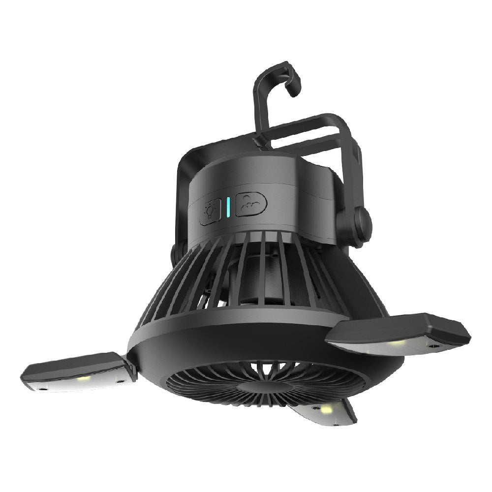 Solar Camping Light Foldable Fan Hanging Hook Rechargeable - Castle Anna