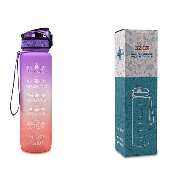 1L Tritan Water Bottle With Time Marker Bounce Cover - Castle Anna