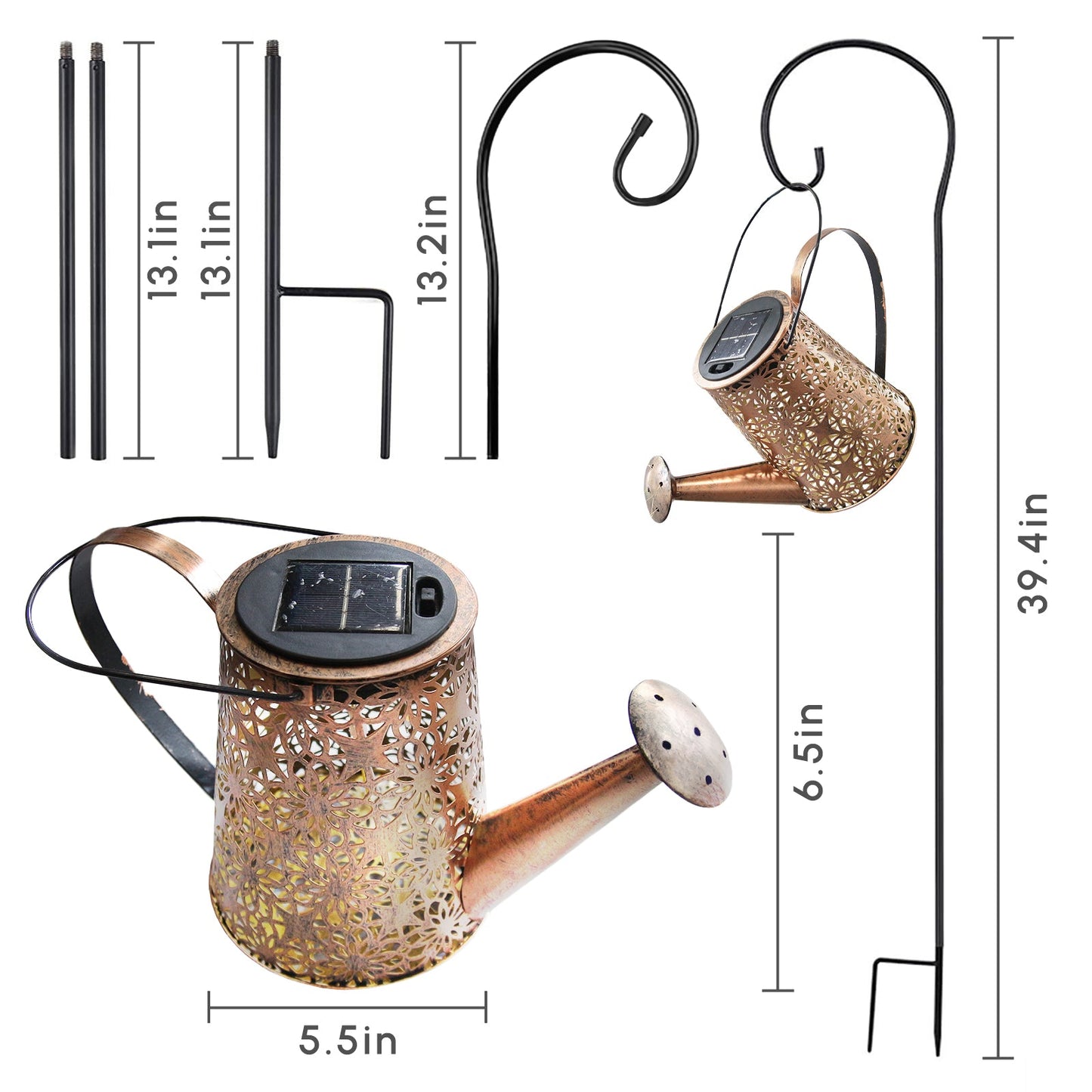 Solar Watering Can Lights Outdoor Decor Hanging Kettle Lantern Light - Castle Anna