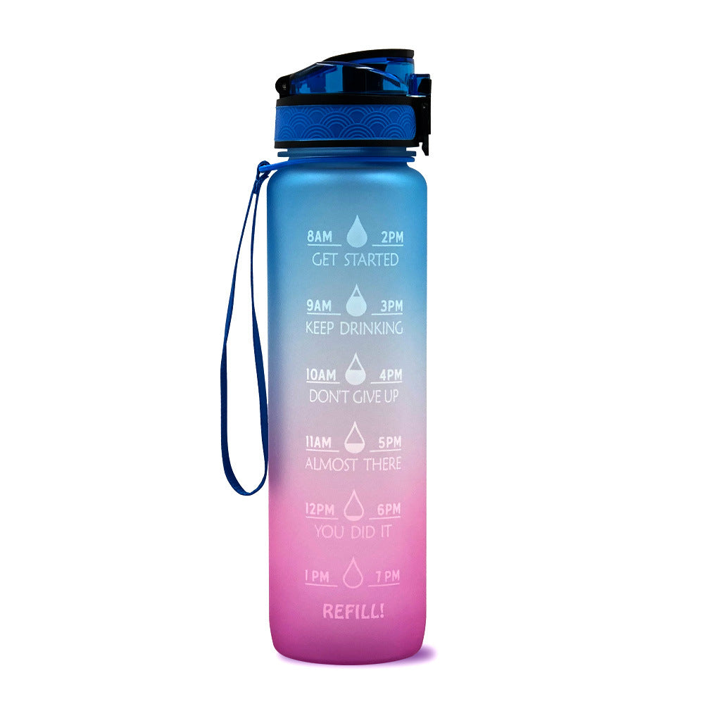 1L Tritan Water Bottle With Time Marker Bounce Cover - Castle Anna