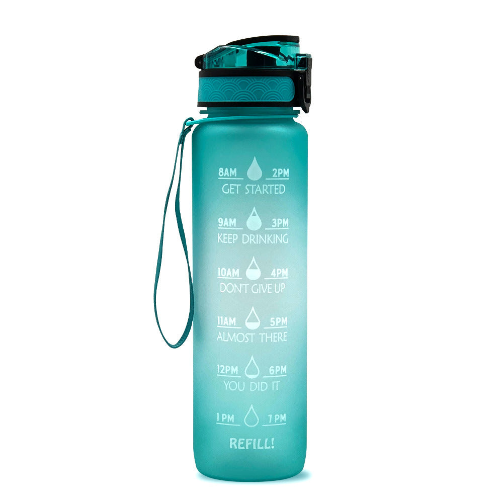 1L Tritan Water Bottle With Time Marker Bounce Cover - Castle Anna