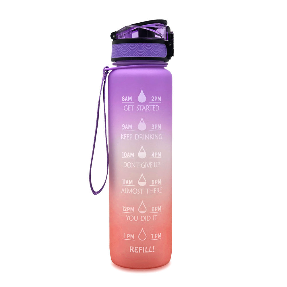 1L Tritan Water Bottle With Time Marker Bounce Cover - Castle Anna