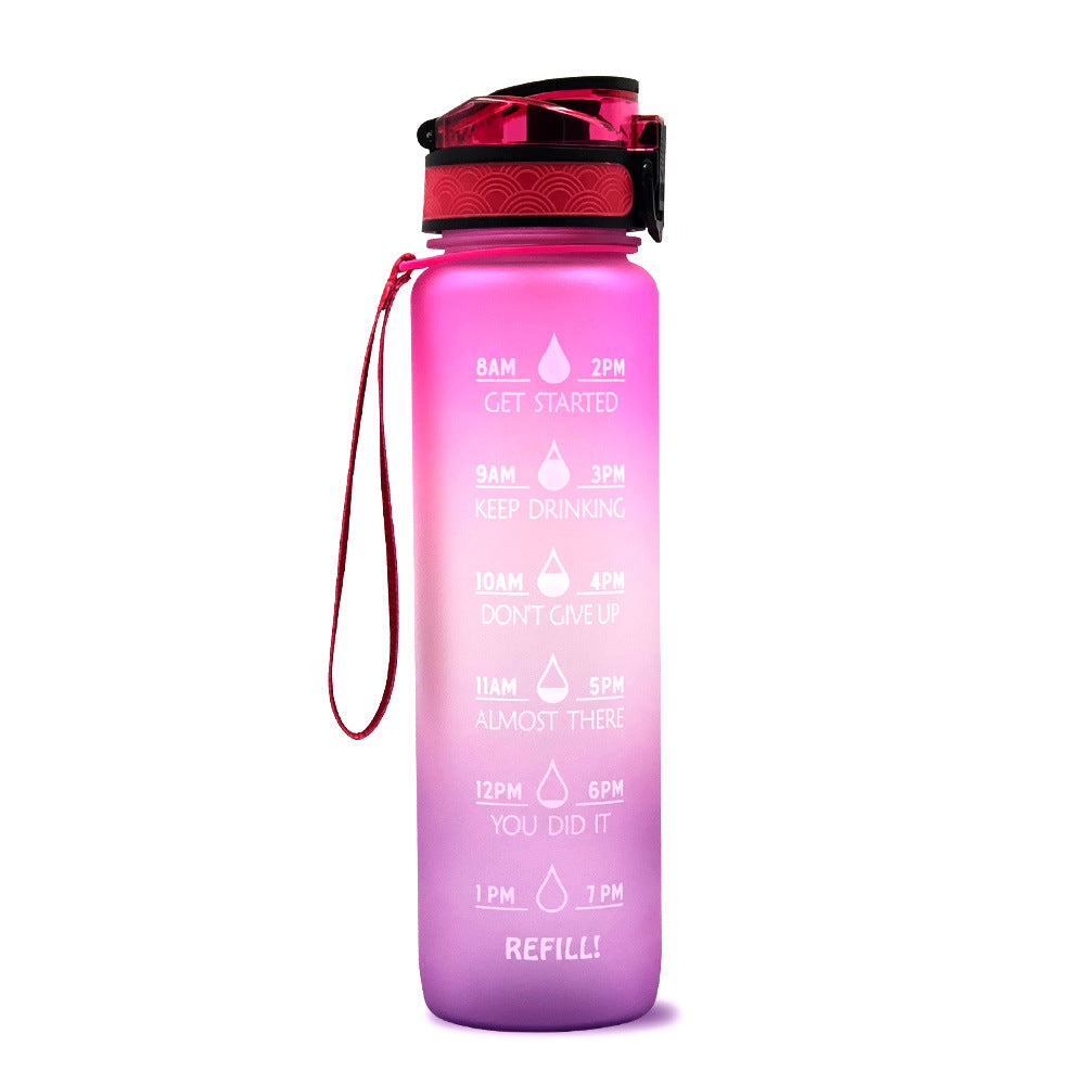 1L Tritan Water Bottle With Time Marker Bounce Cover - Castle Anna