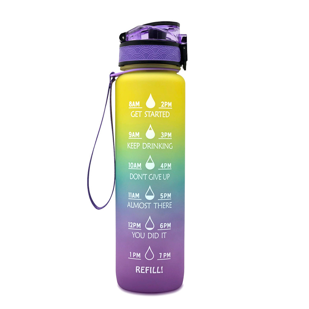 1L Tritan Water Bottle With Time Marker Bounce Cover - Castle Anna