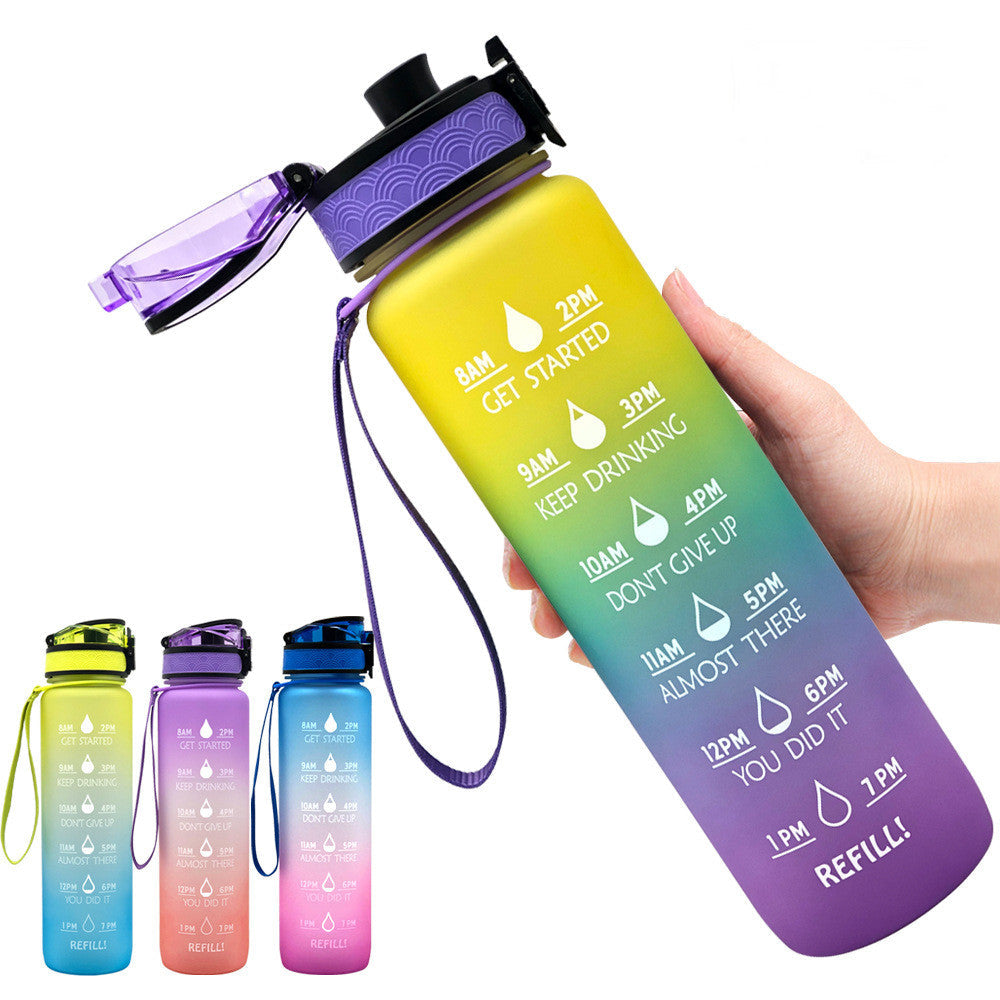 1L Tritan Water Bottle With Time Marker Bounce Cover - Castle Anna