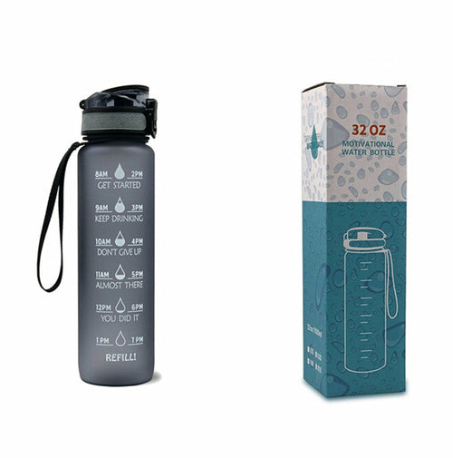 1L Tritan Water Bottle With Time Marker Bounce Cover - Castle Anna