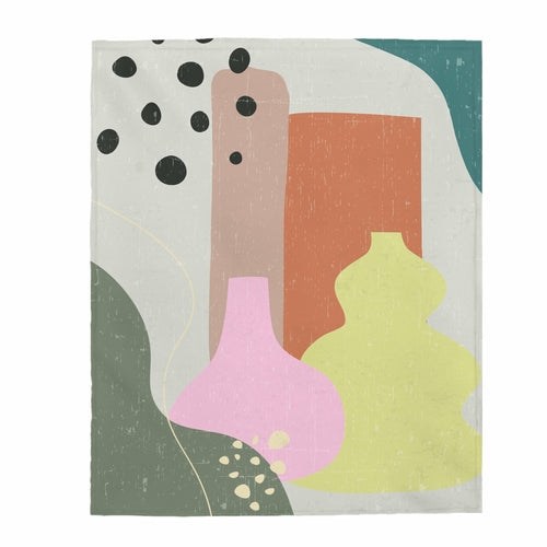 Abstract Vase Blanket Plush Throw - Castle Anna