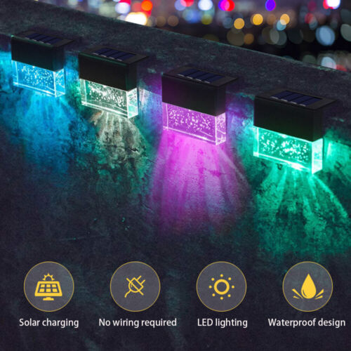 4 Pack Outdoor Deck Lights Solar Color Changing Path Garden Patio - Castle Anna