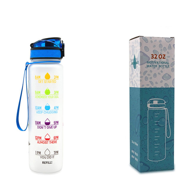 1L Tritan Water Bottle With Time Marker Bounce Cover - Castle Anna