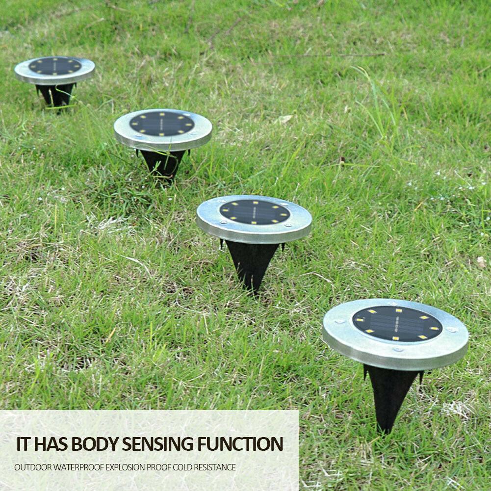 4/8 LEDs Solar Powered Buried Light Outdoor Pathway Garden Decking - Castle Anna