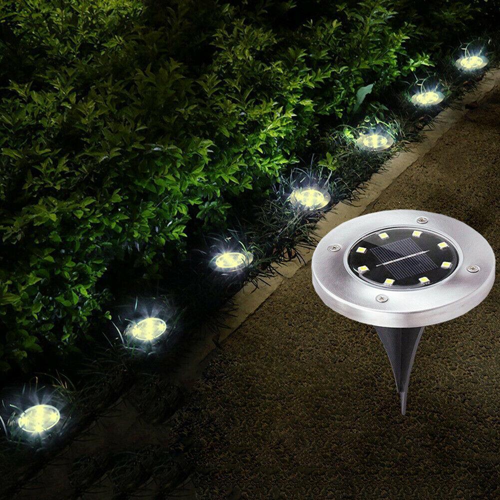 4/8 LEDs Solar Powered Buried Light Outdoor Pathway Garden Decking - Castle Anna