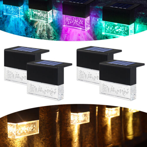 4 Pack Outdoor Deck Lights Solar Color Changing Path Garden Patio - Castle Anna