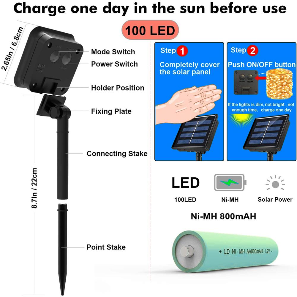 Solar Powered String Lights Indoor Outdoor Waterproof For Gardens Home - Castle Anna