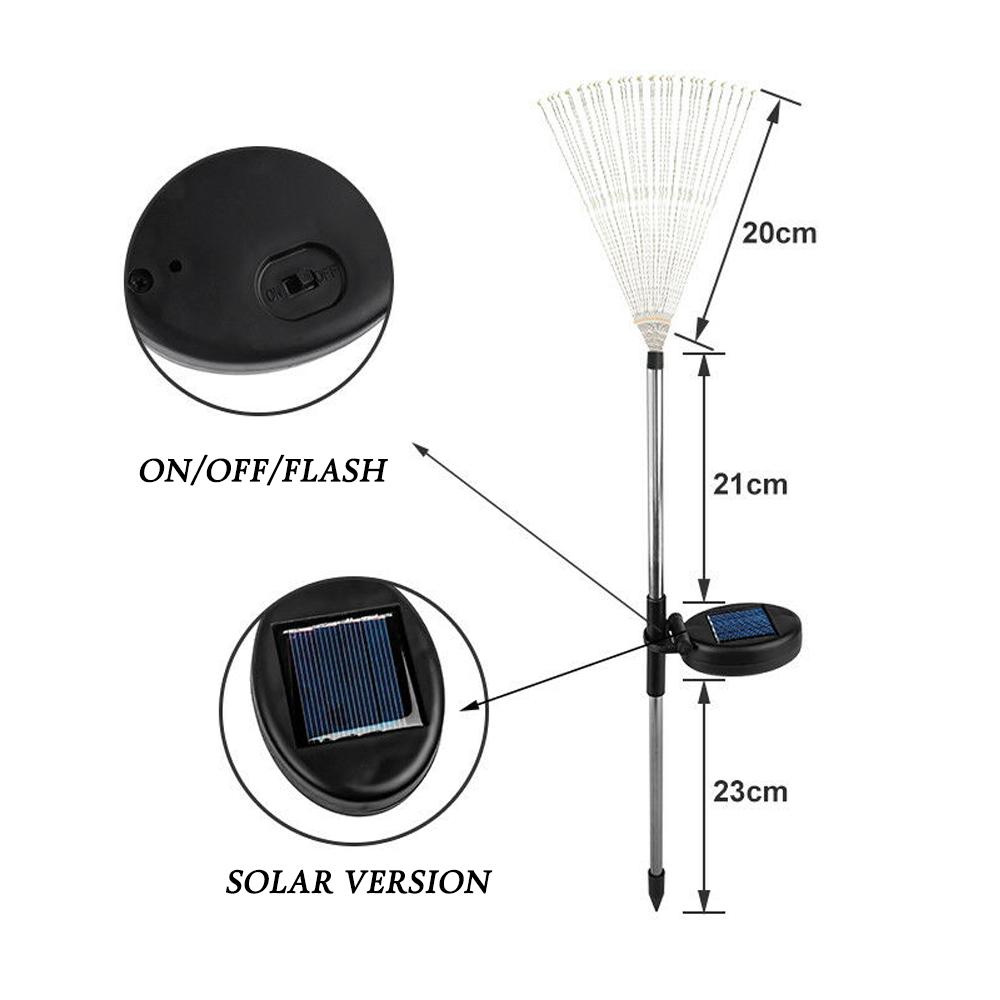 2PCS Solar Fireworks Lamps 90 LED Multi-Color Outdoor Christmas Lights - Castle Anna