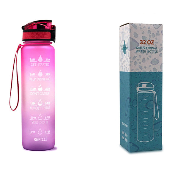 1L Tritan Water Bottle With Time Marker Bounce Cover - Castle Anna