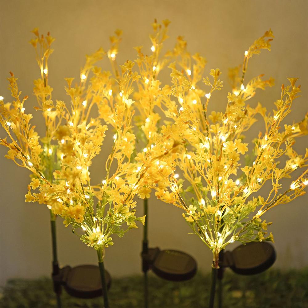 2Pcs Solar Canola Flower Shape Lights for Outdoor Christmas Decor - Castle Anna