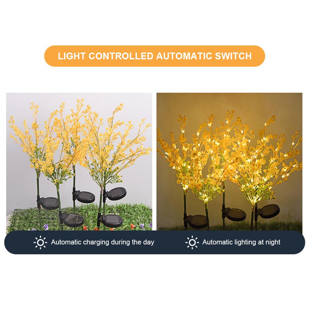 2Pcs Solar Canola Flower Shape Lights for Outdoor Christmas Decor - Castle Anna