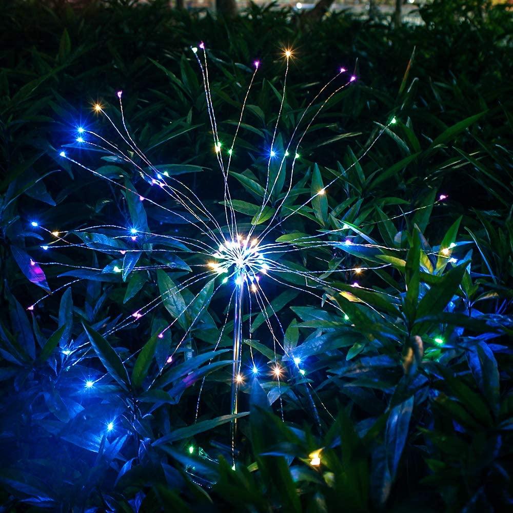 2PCS Solar Fireworks Lamps 90 LED Multi-Color Outdoor Christmas Lights - Castle Anna