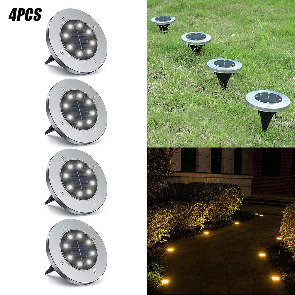 4/8 LEDs Solar Powered Buried Light Outdoor Pathway Garden Decking - Castle Anna