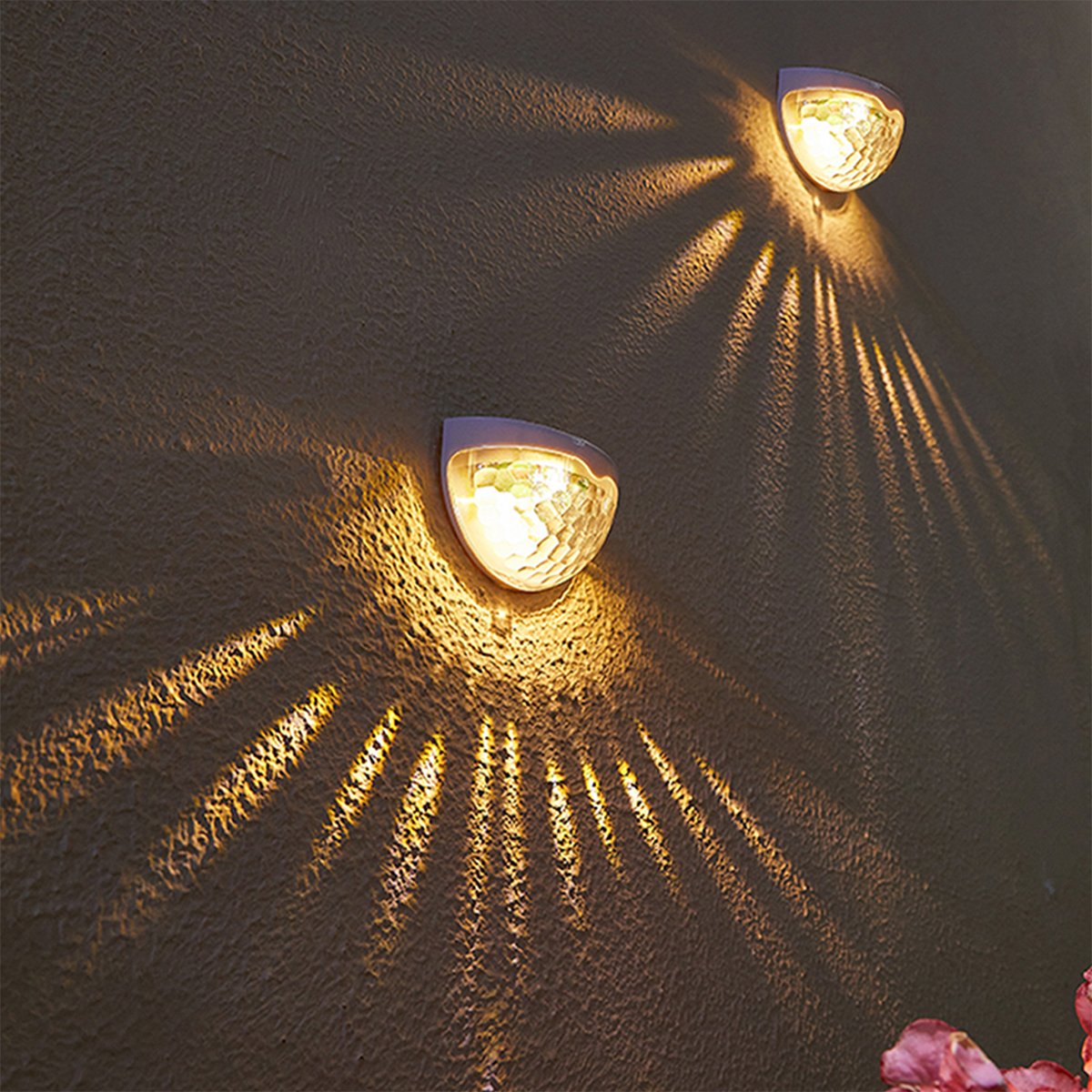2 PCS Solar Semicircle Walls Light Outdoor Waterproof Sensor Wall Lamp - Castle Anna