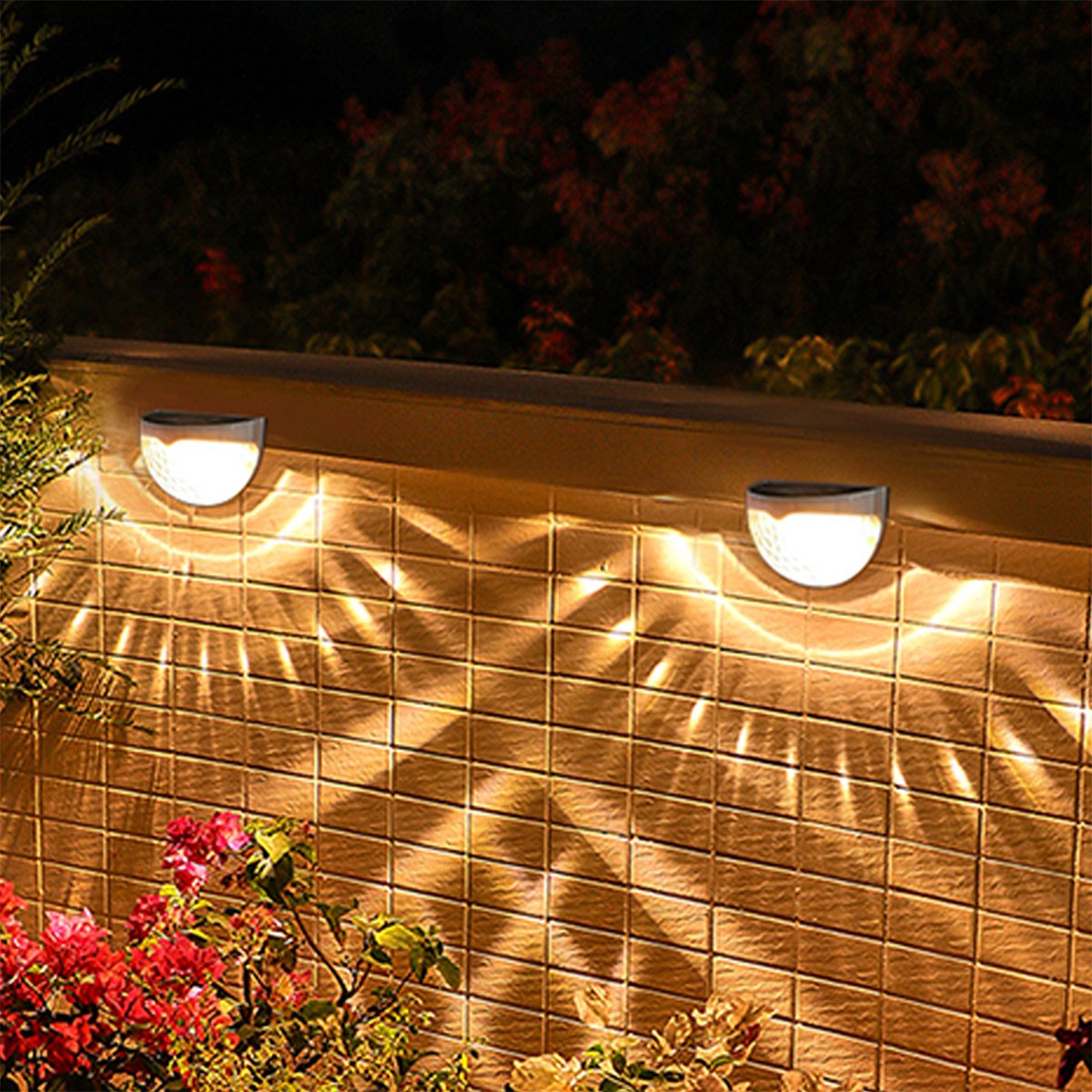 2 PCS Solar Semicircle Walls Light Outdoor Waterproof Sensor Wall Lamp - Castle Anna