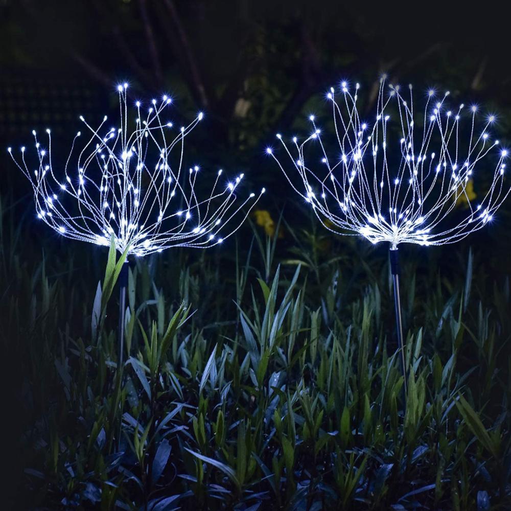 2PCS Solar Fireworks Lamps 90 LED Multi-Color Outdoor Christmas Lights - Castle Anna