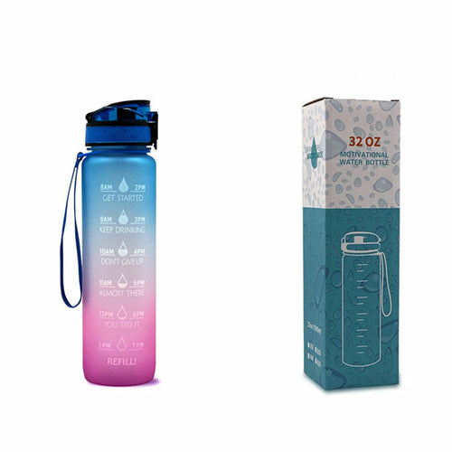 1L Tritan Water Bottle With Time Marker Bounce Cover - Castle Anna