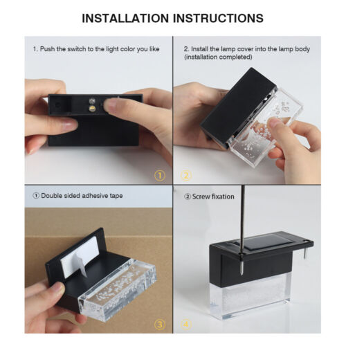 4 Pack Outdoor Deck Lights Solar Color Changing Path Garden Patio - Castle Anna