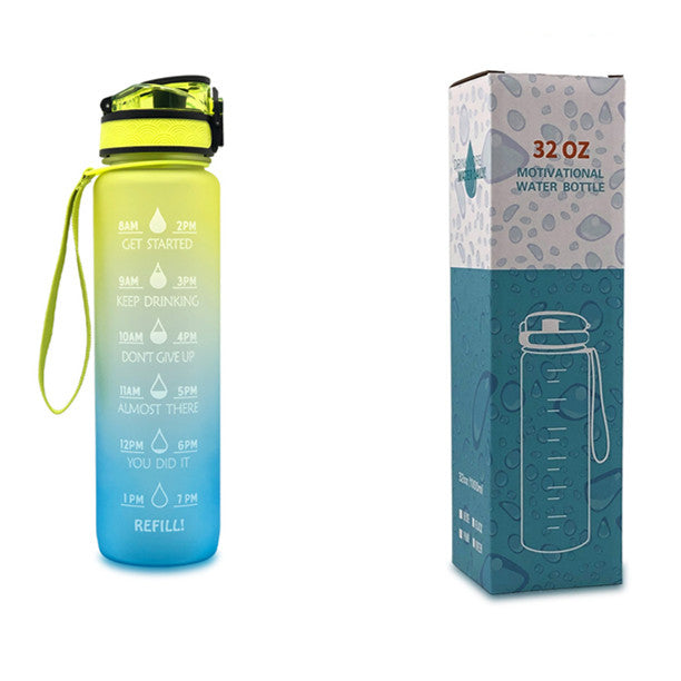 1L Tritan Water Bottle With Time Marker Bounce Cover - Castle Anna