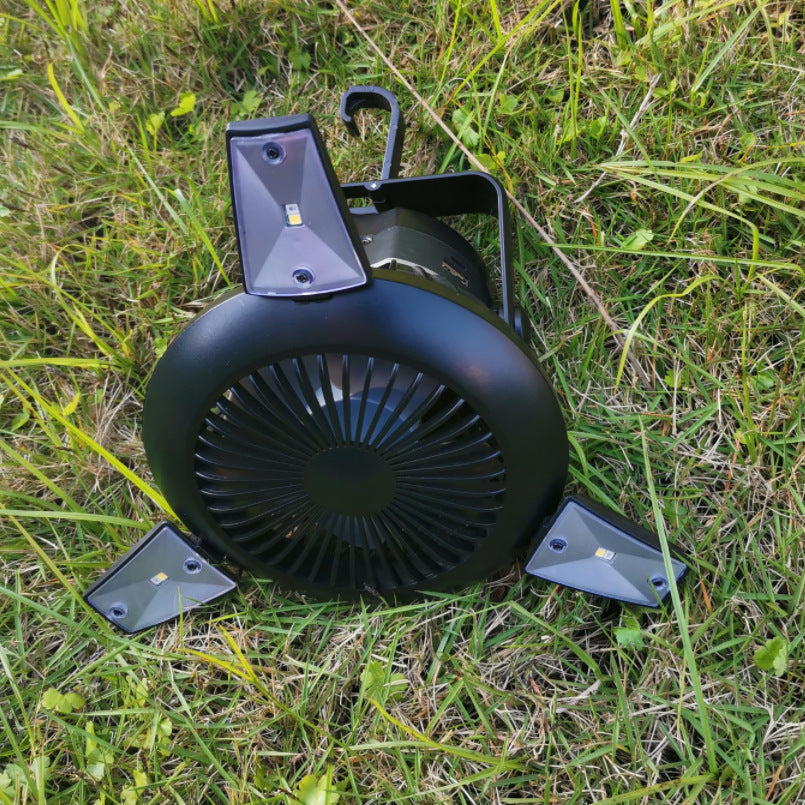 Solar Camping Light Foldable Fan Hanging Hook Rechargeable - Castle Anna