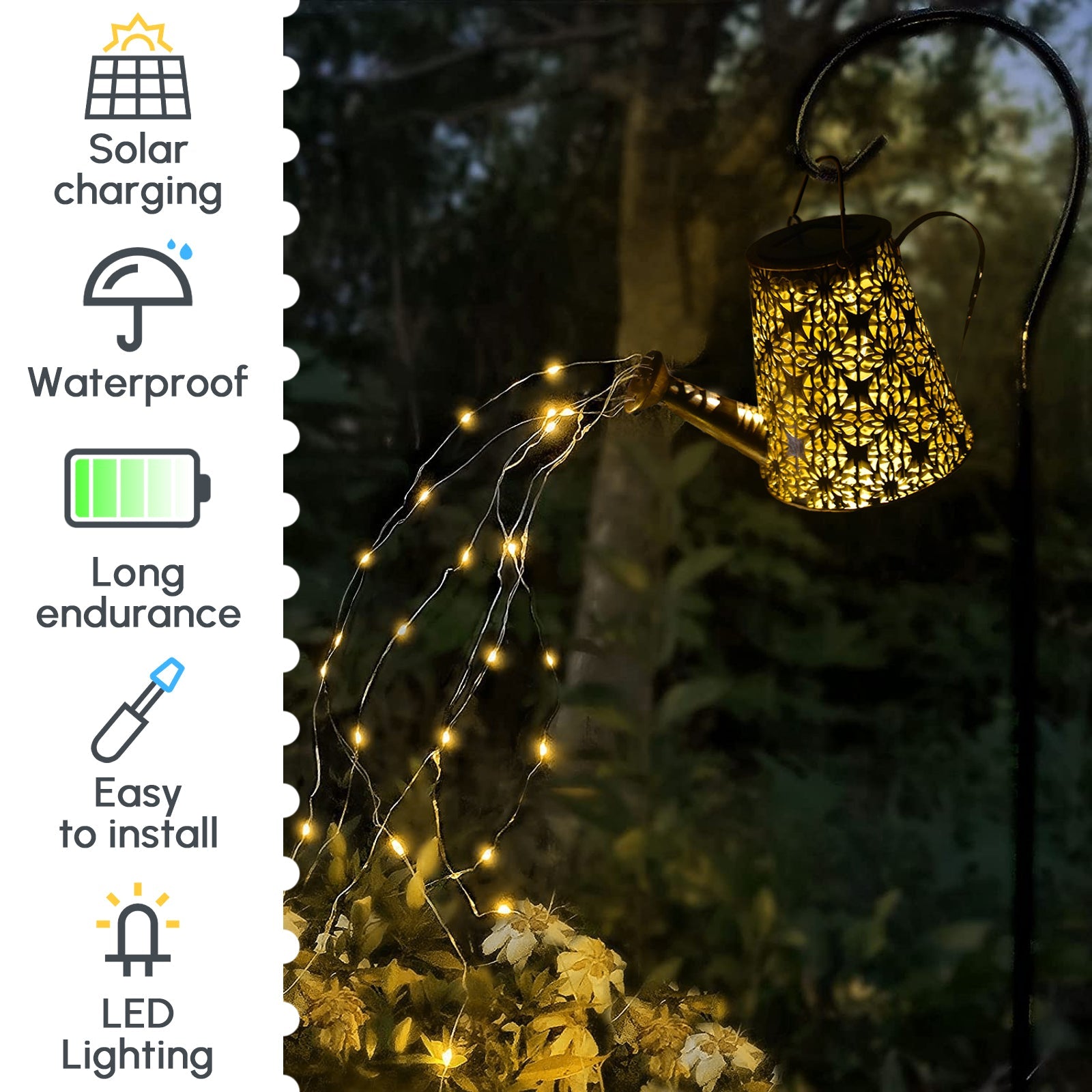 Solar Watering Can Lights Outdoor Decor Hanging Kettle Lantern Light - Castle Anna