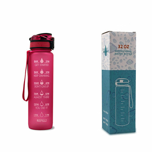 1L Tritan Water Bottle With Time Marker Bounce Cover - Castle Anna