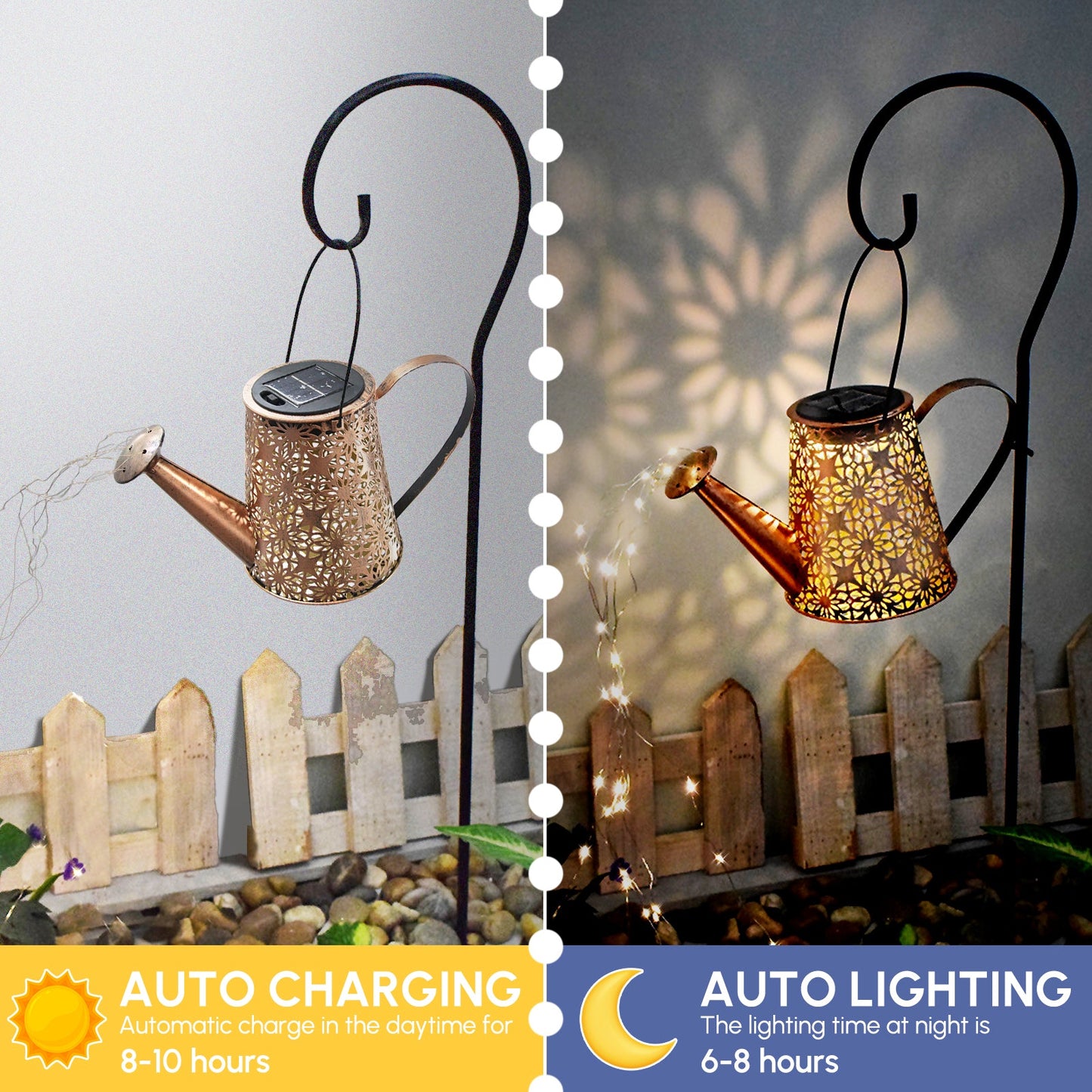 Solar Watering Can Lights Outdoor Decor Hanging Kettle Lantern Light - Castle Anna
