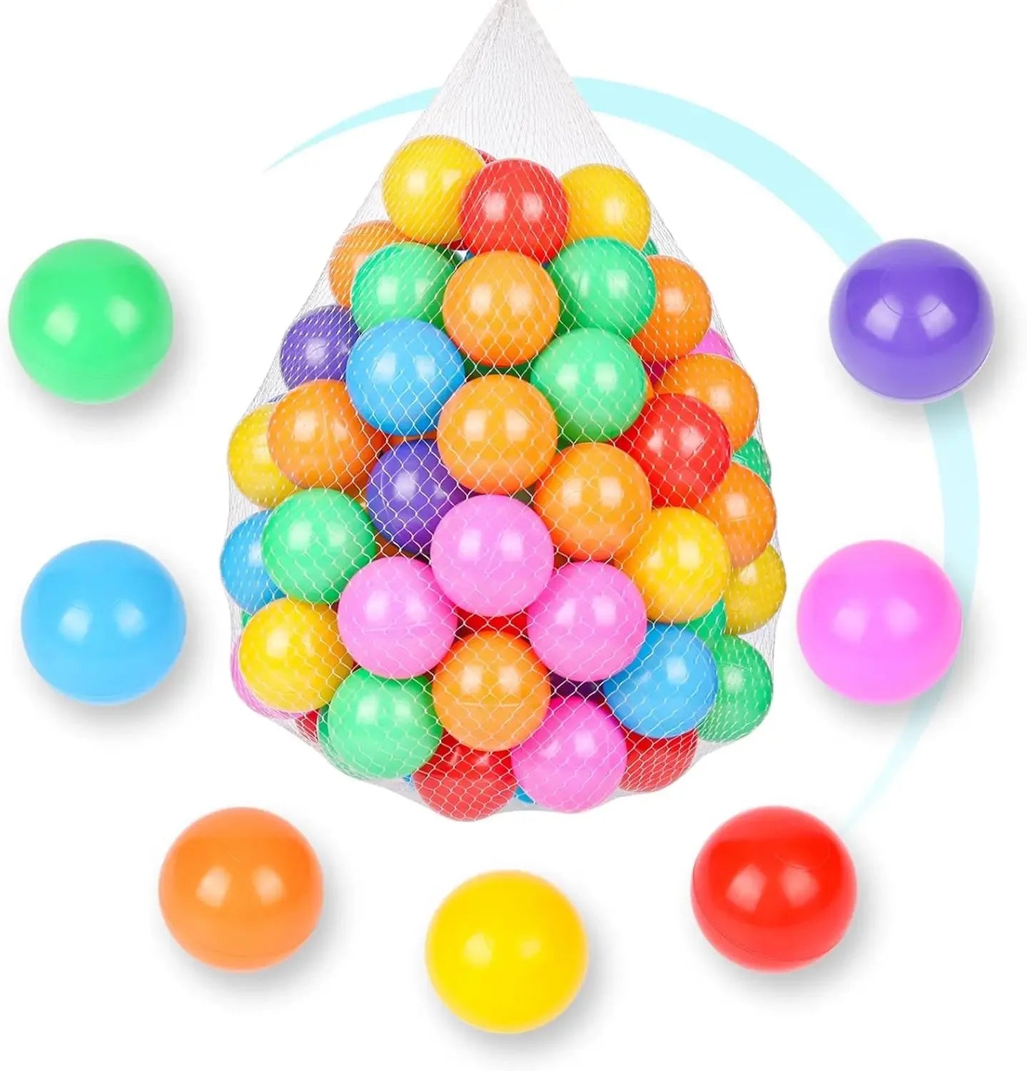 48PCS Colorful Air Wave Balls Pool Water Children Fun Toys Free Squeezing Outdoor Sports Balls Environmental Air Balloons - Castle Anna