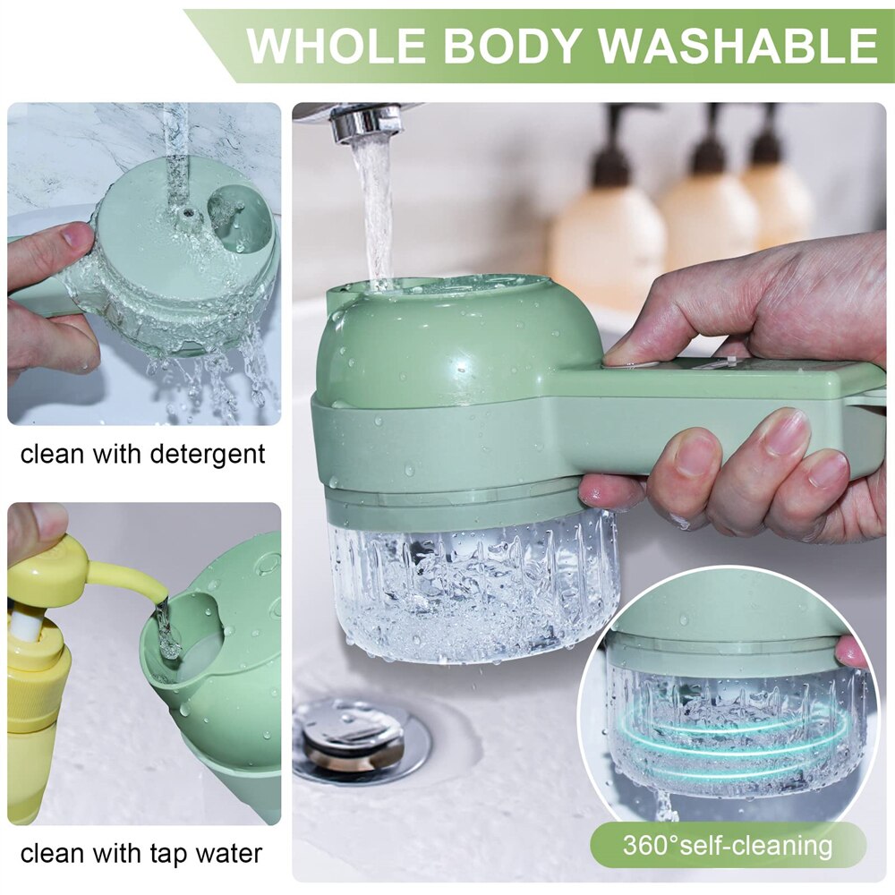 Portable Handheld 4 in 1 Electric Vegetable Slicer - Castle Anna