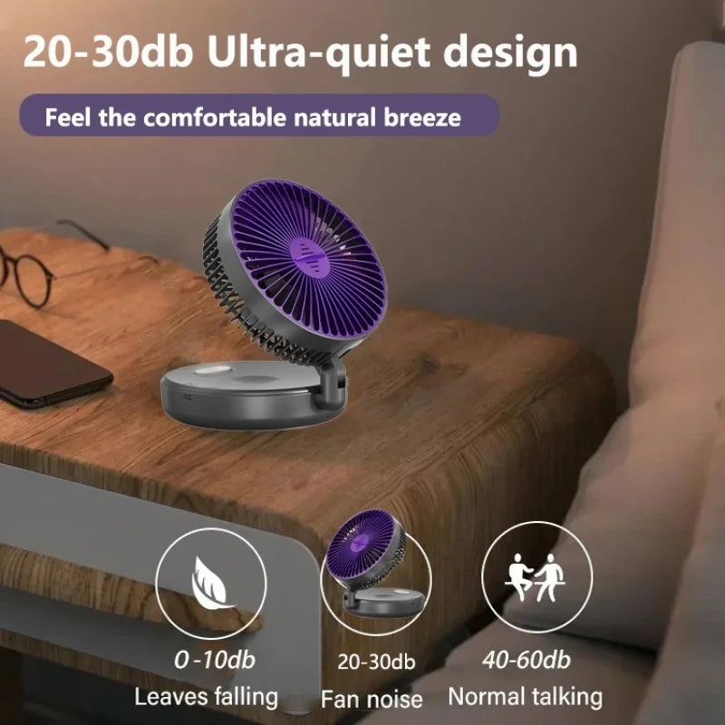 6 Inch Multifunctional Foldable Glow-in-the-dark Fan Desktop USB Mute - Castle Anna