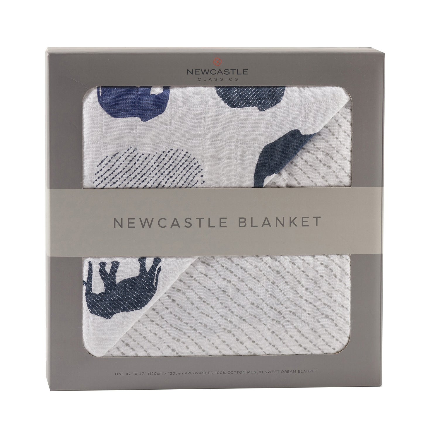 Blue Elephants and Spotted Wave Newcastle Blanket - Castle Anna