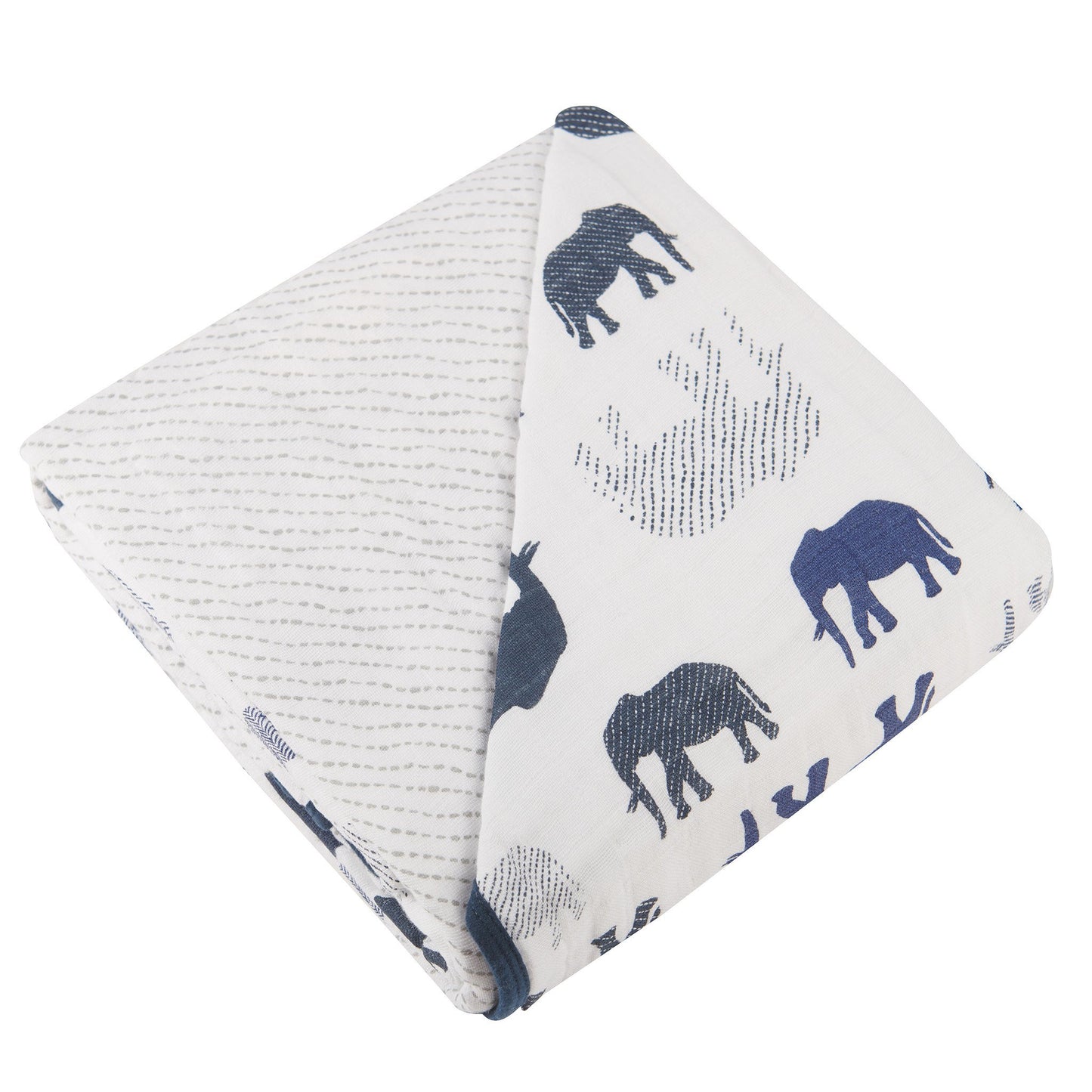 Blue Elephants and Spotted Wave Newcastle Blanket - Castle Anna