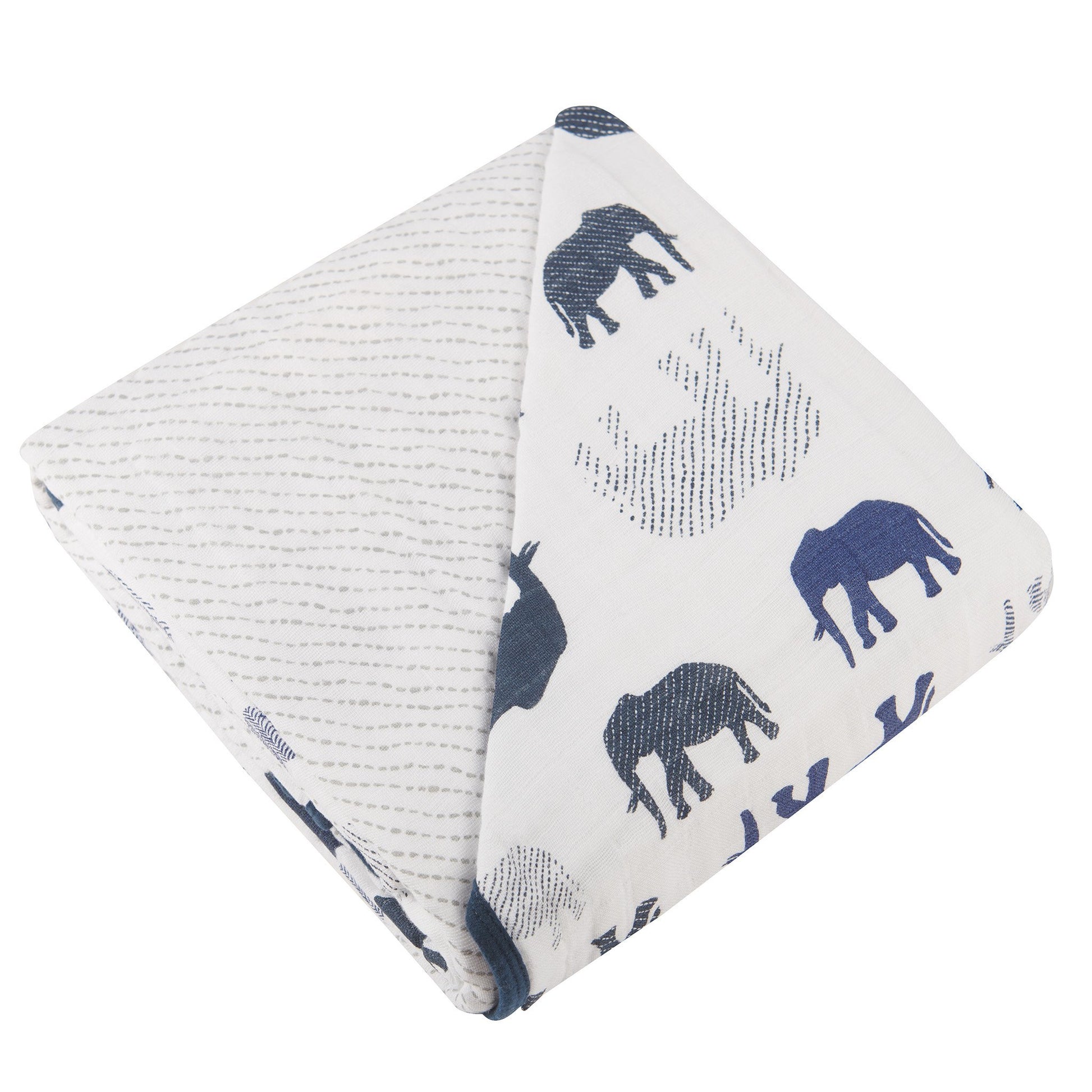 Blue Elephants and Spotted Wave Newcastle Blanket - Castle Anna