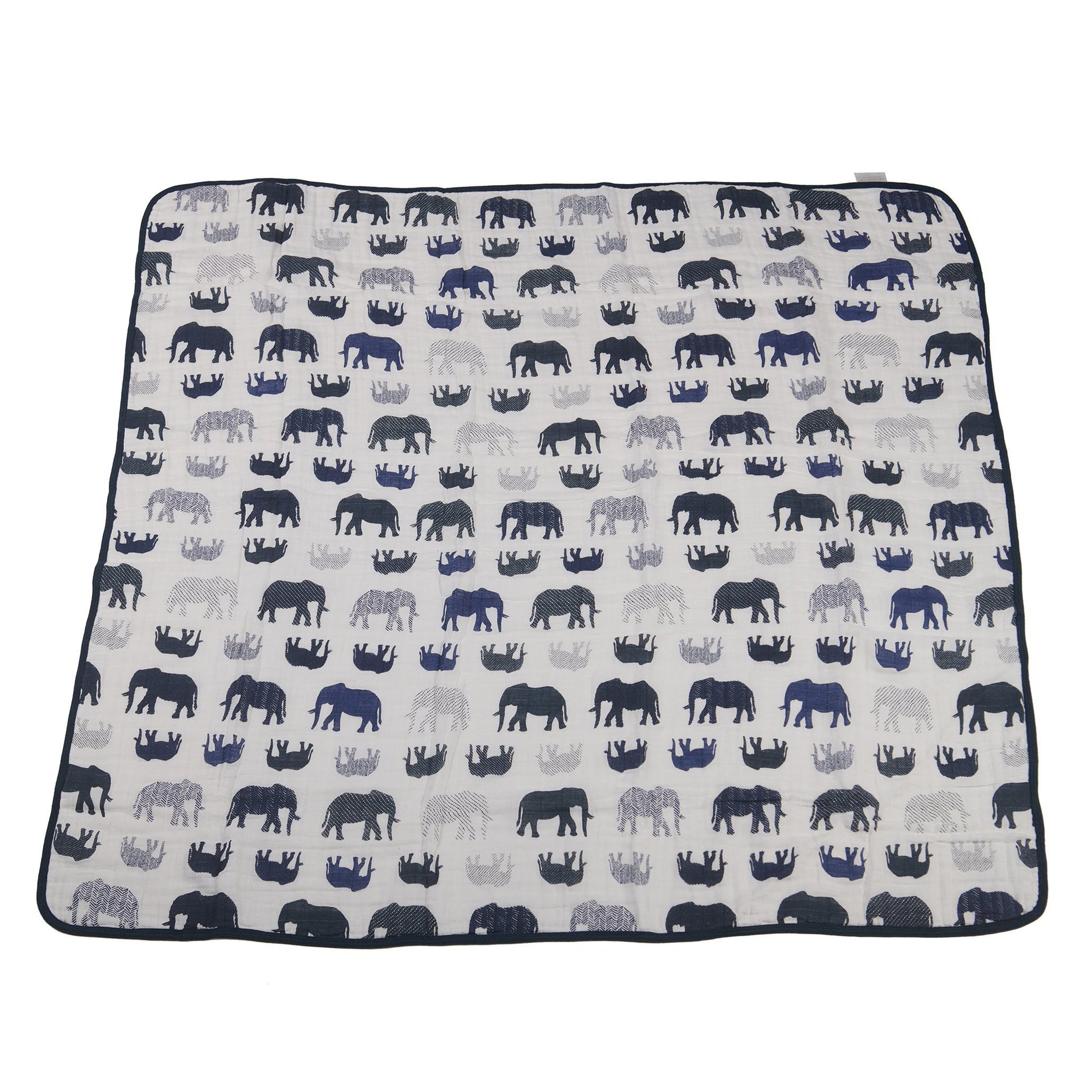Blue Elephants and Spotted Wave Newcastle Blanket - Castle Anna