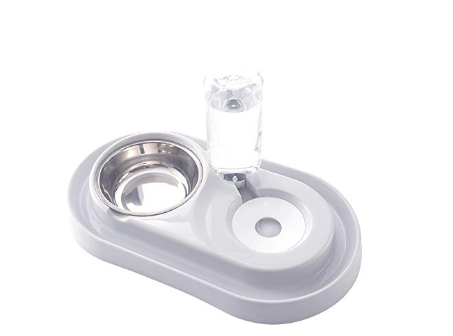 Stainless Steel Pet Bowls with Automatic Water Bottle - Castle Anna