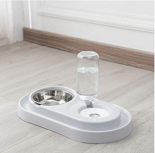 Stainless Steel Pet Bowls with Automatic Water Bottle - Castle Anna