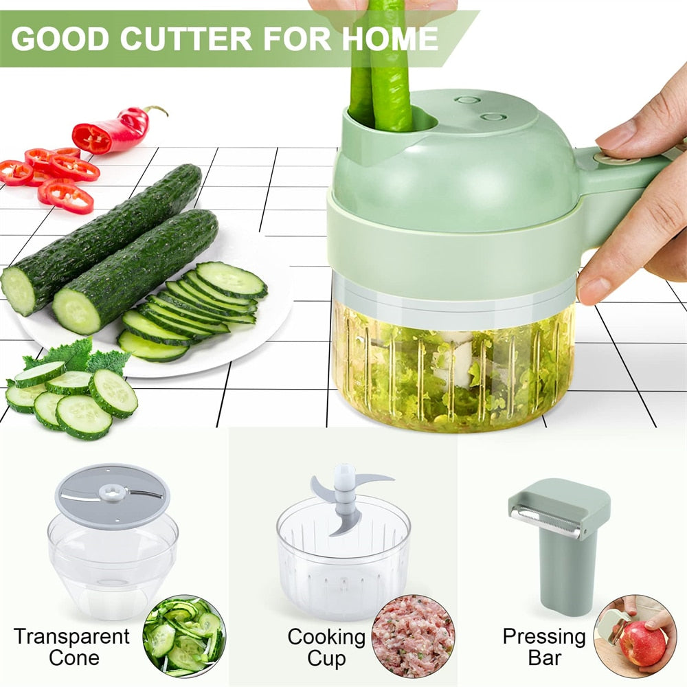 Portable Handheld 4 in 1 Electric Vegetable Slicer - Castle Anna