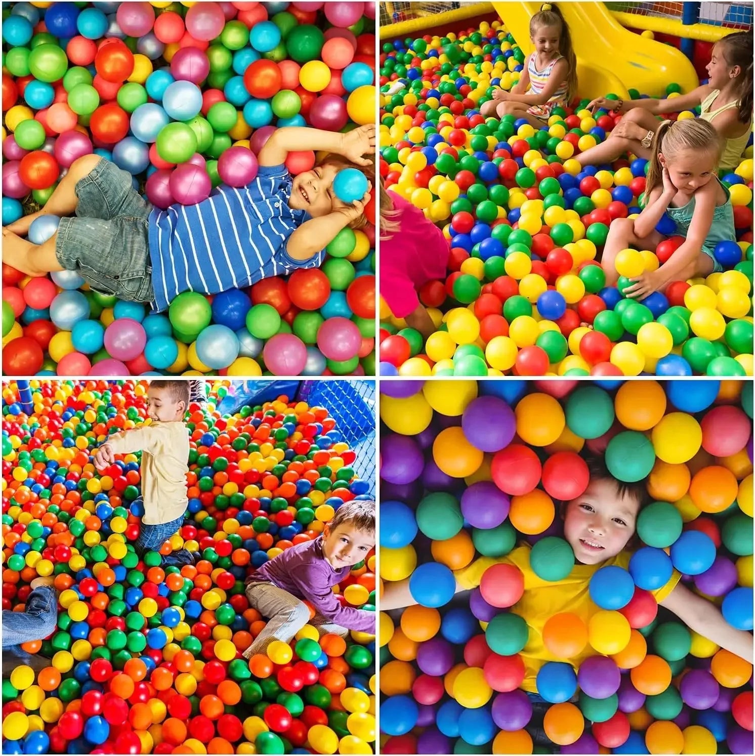 48PCS Colorful Air Wave Balls Pool Water Children Fun Toys Free Squeezing Outdoor Sports Balls Environmental Air Balloons - Castle Anna
