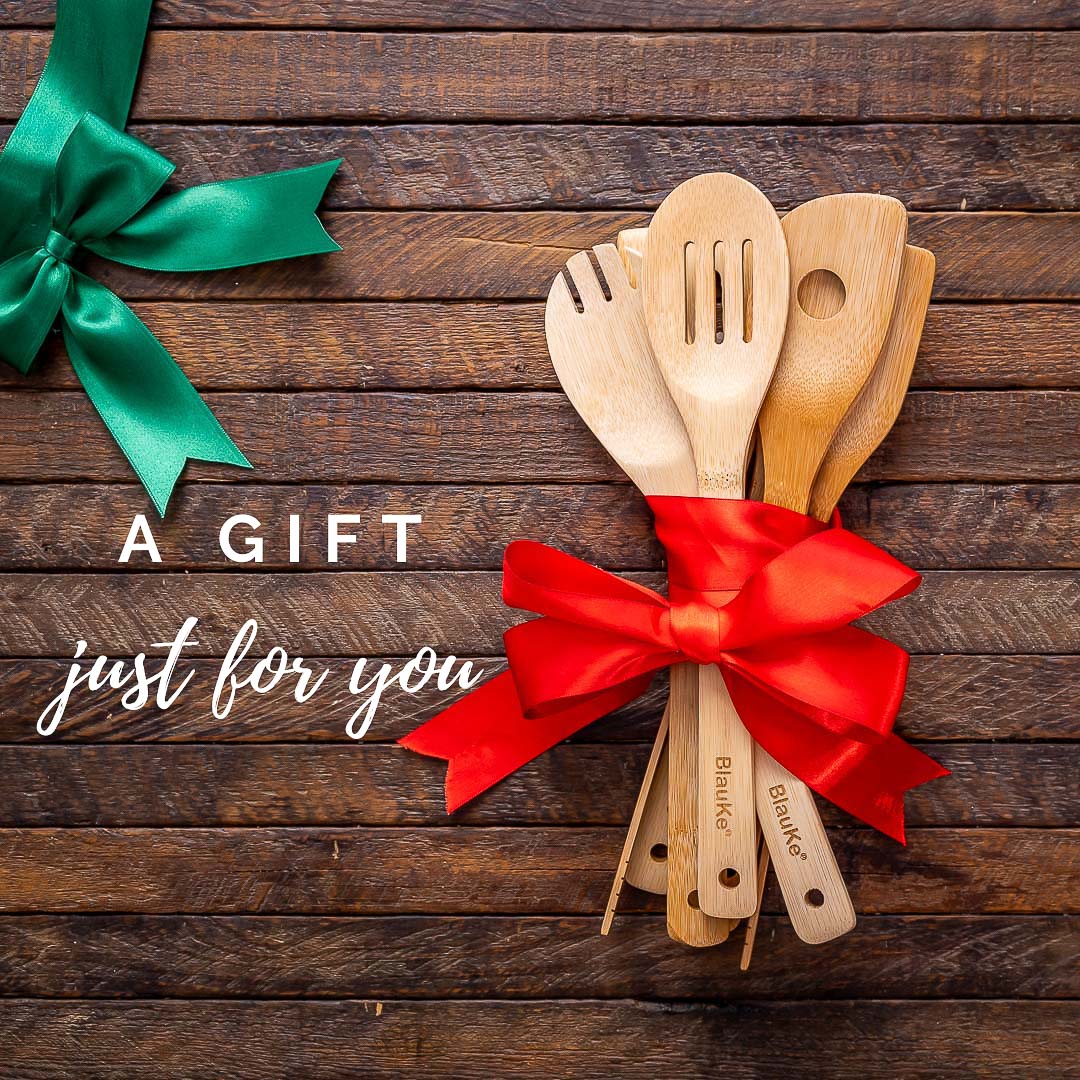 Wooden Spoons for Cooking 7-Pack - Bamboo Kitchen Utensils Set - Castle Anna