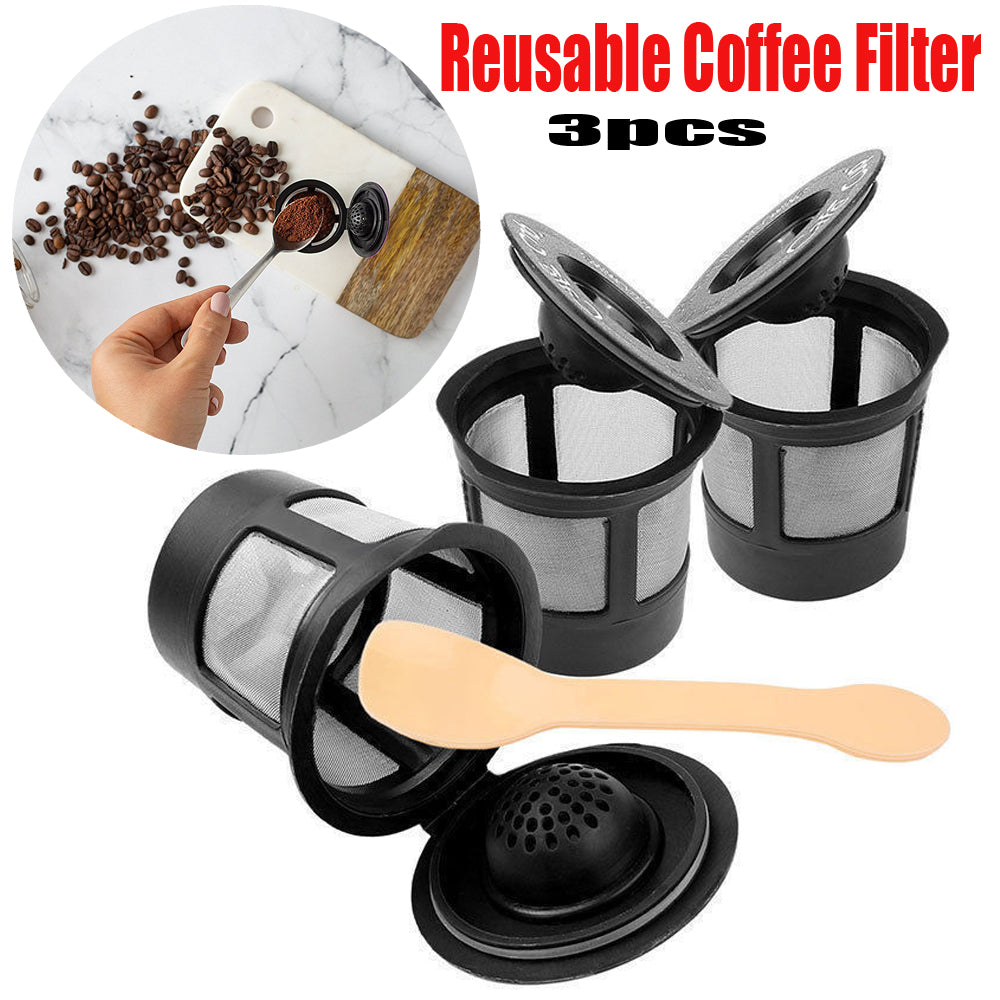 3pcs Reusable Coffee Filter Pod with Spoon - Castle Anna