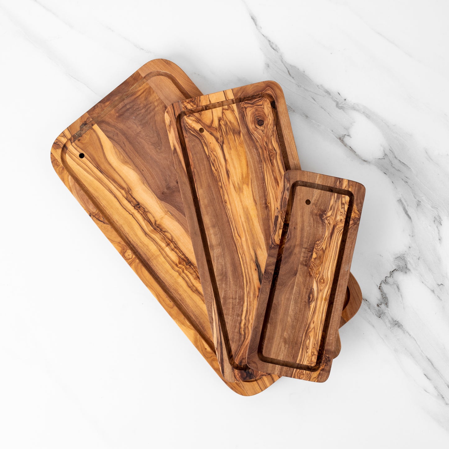 Eco-Friendly Olive Wood Rectangle Board with Juice Groove - Castle Anna