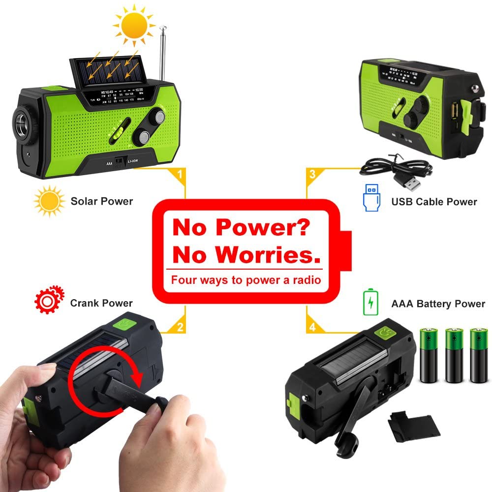 Emergency Hand Crank Radio Solar Radio Power Bank - Castle Anna