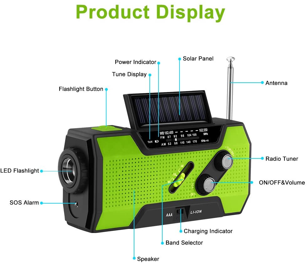 Emergency Hand Crank Radio Solar Radio Power Bank - Castle Anna