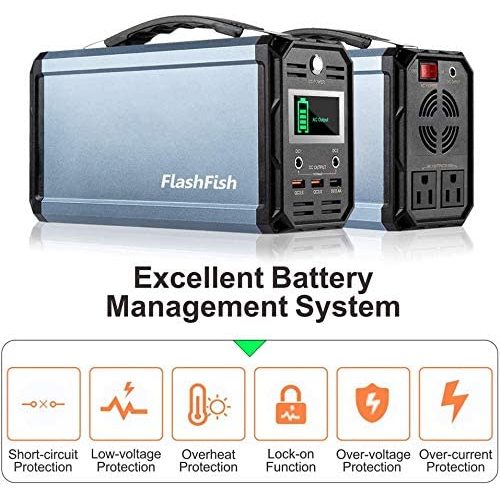 FlashFish 300W Solar Generator 60000mAh Portable Power Station - Castle Anna